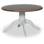Victoria rundt vintage sofabord 85 cm - Hvid/Brun bejdse + Pletfjerner til mbler