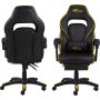 Canyon gaming stol med fodsttte - Sort PU/gul