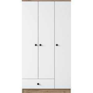 Mendy garderobe 90 cm - Valnd/hvid