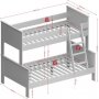 Alba kjeseng med opredning 90/120 x 200 cm - Hvid