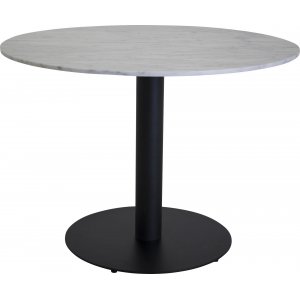 Kvarnbacken spisebord 106 cm - Lys marmor/sort