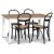 Fårö spisebordssæt; spisebord 140x90 cm - Hvid / olieret eg med 4 stk. Danderyd No.16 stole Sort