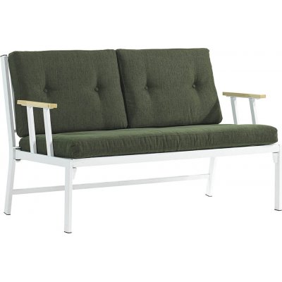 Lotus 2-personers udendrs sofa - Hvid/grn + Pletfjerner til mbler