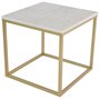 Accentlampebord 50x50 cm - Hvid marmor / messing