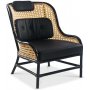 Anton lnestol i rattan - Sort PU / Natur