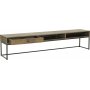 Regal mediebnk 180 cm - Brunlakeret egefiner