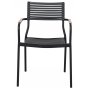 Spisest med 6 stole og spisebord 180 x 100 cm sort/natur - Menton/Pino