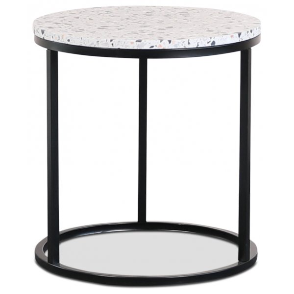 Terrazzo sidebord 50 cm - Terrazzo Cosmos & chassis accent i sort metal