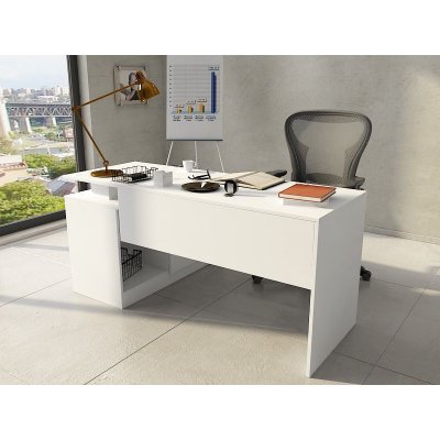 Basta hjrne skrivebord 130x105 cm - Hvid