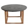 Accent sofabord rundt 85 - Sort Granit / Olieret eg