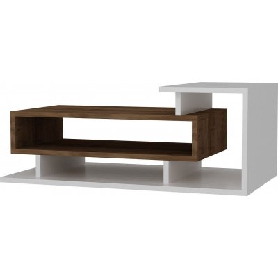 Spring sofabord 90 x 50 cm - Hvid/valnd