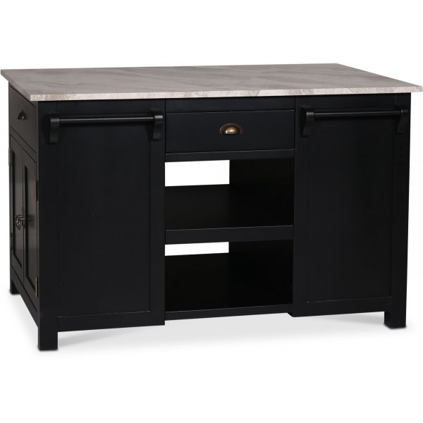 Heritage Kkken med marmor - Sort konstruktion / Gr-beige marmor