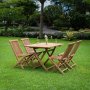 Salt udendrs spisebordsst 120x70 cm med 4 stk. Salt spisebordsstole - Teak