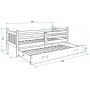 Carino juniorseng med ekstra seng 80 x 190 cm - Alle farver