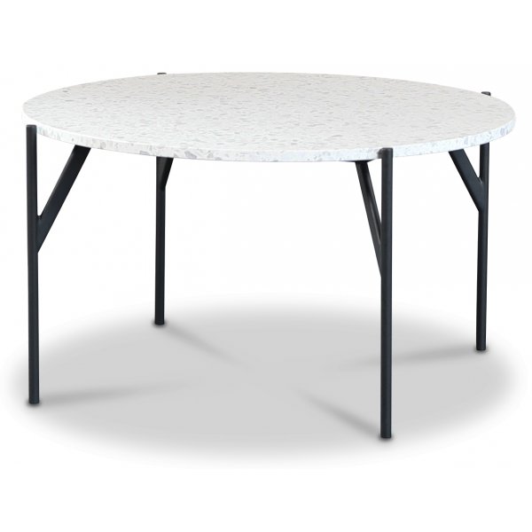 Terrazzo rundt sofabord  80 cm - Bianco Terrazzo & understel AIR