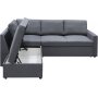 Dream sovesofa med opbevaring (hjrnesofa) hjre - Mrkegr