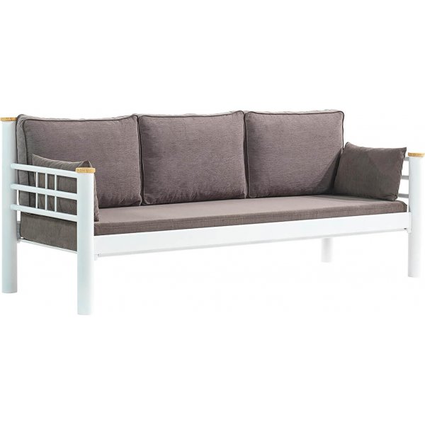 Kappis 3-personers udendrs sofa - Hvid/brun