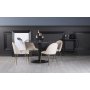Plaza spisegruppe, marmorbord med 4 stk Plaza fljlsstole - Beige/Gr/Sort