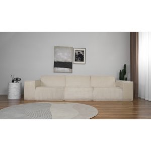 Modulsofa 310 cm i beige fløjlsbukser Modulsofa 310 cm i beige fløjlsbukser