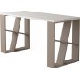 Honning skrivebord 140x60 cm - Hvid/lys ruskind