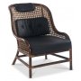 Anton lnestol i rattan - Brunbejdset / Sort PU