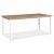 Fr spisebordsst; spisebord 180x90 cm - Hvid/olieret eg med 6 stk. Fr spisebordsstole med ribber i ryggen, sde i grt stof