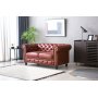 Chesterfield sofa 2-personers i brun PU