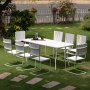 Holmsund fdevaregruppe; bord 180x80 cm med 8 stole (2 lnestole + 6 stole)