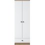 Mendy garderobeskab med skuffe 60 cm - Valnd/hvid