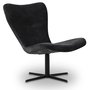 Plettet rd designerlnestol - Mrkegr (Velvet)