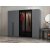 Cikani garderobe med glaslge, 225x52x210 cm - antracit/damp