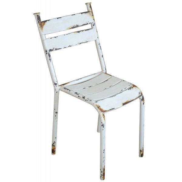 Adele metal stol stabelbar - Hvid vintage