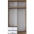 Mendy garderobe 120 cm - Valnd/hvid