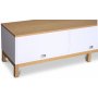 Alvaret mediebnk 188 cm - Olieret eg / Hvid