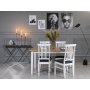 Fr spisebordsst: Bord 140 cm inkl. 4 Ms stole - Eg / hvid