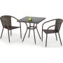 Benin spisebord 70 cm - Mrkebrun kunstrotting