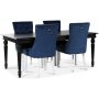 Paris spisegruppe sort bord med 4 stk Tuva Decotique stole i bl fljl