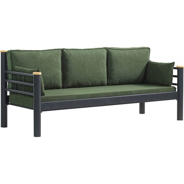 Kappis 3-personers udendrs sofa - Sort/grn