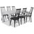 Mellby spisegruppe 180 cm bord med 6 sorte Dalsland Cane stole med armln