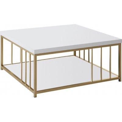 Zenn sofabord 90 x 90 cm - Hvid/guld