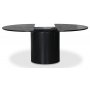 Nova spisebordsst, spisebord, der kan forlnges 130-170 cm inkl. 4 stk. hvidolierede pindestole Castor - Sortbejdset eg