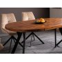 Mens udtrkbart rundt spisebord 100x168 x 100 cm - Palisander laminat
