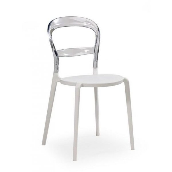 Malexia stol - Transparent/Hvid