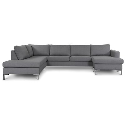 Nova U-sofa lysegrå tekstil - Venstre