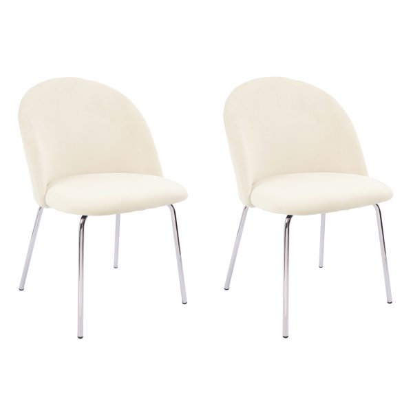 Plaza velvet stol - Beige / Krom + Pletfjerner til mbler