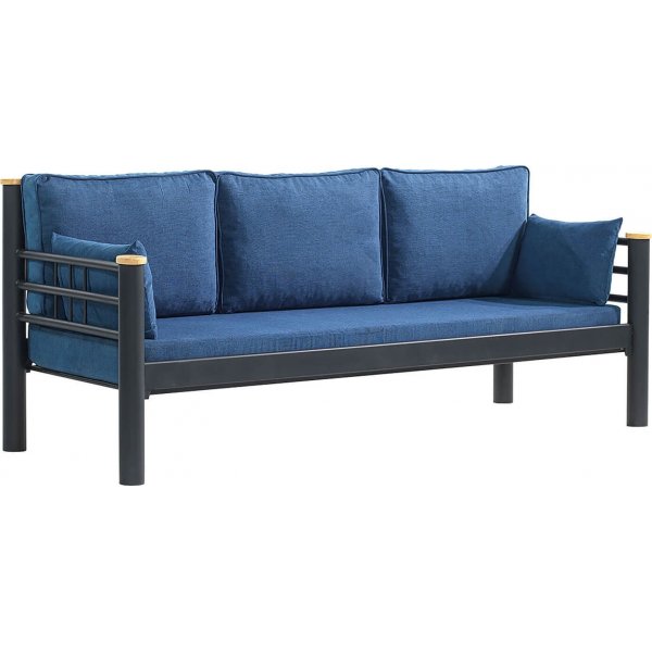 Kappis 3-personers udendrs sofa - Sort/bl