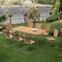 Mllan udendrsgruppe i teak: 8 stole med spisebord 176x90 cm