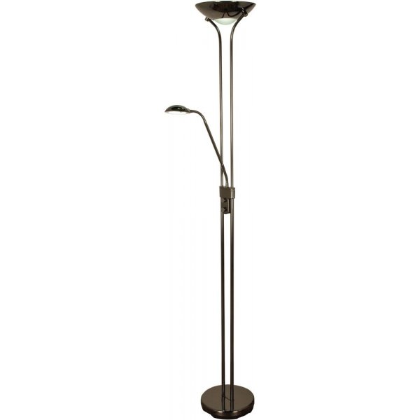 Flot gulvlampe - Sort krom