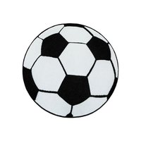 Børnetæppe Brigid fodbold - Sort / hvid - Rund Ø120 cm
