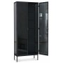 Revel glasskab 200x80 cm - Sort / Tonet glas